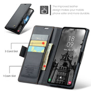 For Samsung Galaxy A55 CaseMe 023 Butterfly Buckle Litchi Texture RFID Anti-theft Leather Phone Case(Black)