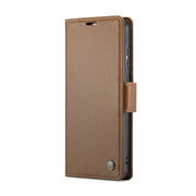 For Samsung Galaxy A55 CaseMe 023 Butterfly Buckle Litchi Texture RFID Anti-theft Leather Phone Case(Brown)
