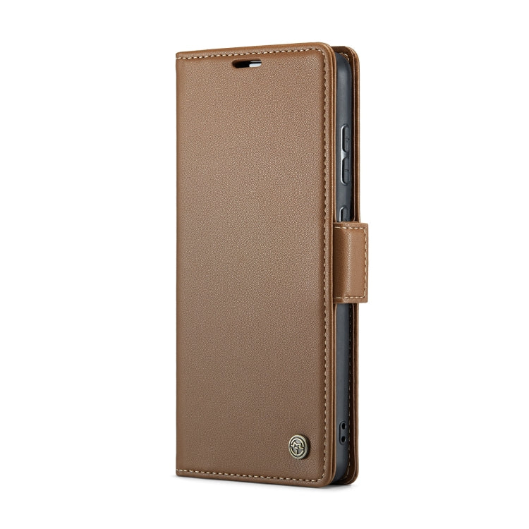 For Samsung Galaxy A55 CaseMe 023 Butterfly Buckle Litchi Texture RFID Anti-theft Leather Phone Case(Brown)