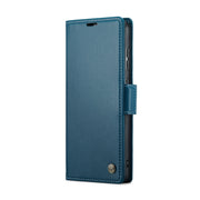For Samsung Galaxy A55 CaseMe 023 Butterfly Buckle Litchi Texture RFID Anti-theft Leather Phone Case(Blue)