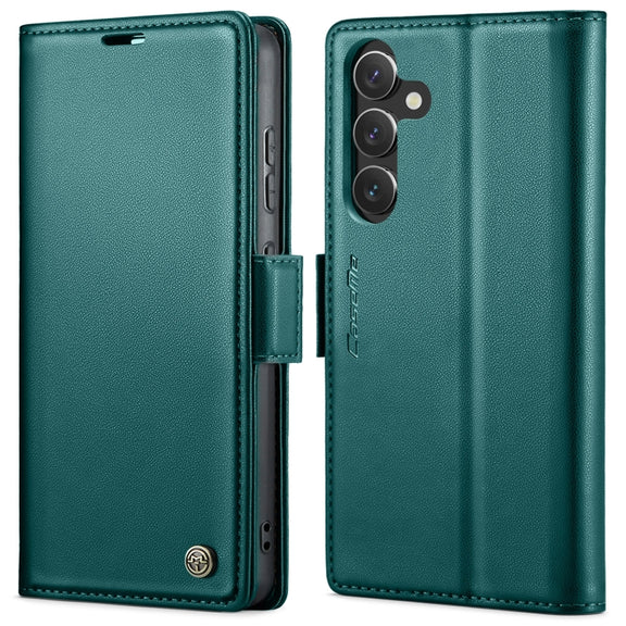 For Samsung Galaxy A55 CaseMe 023 Butterfly Buckle Litchi Texture RFID Anti-theft Leather Phone Case(Pearly Blue)