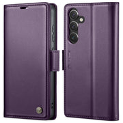 For Samsung Galaxy A55 CaseMe 023 Butterfly Buckle Litchi Texture RFID Anti-theft Leather Phone Case(Pearly Purple)