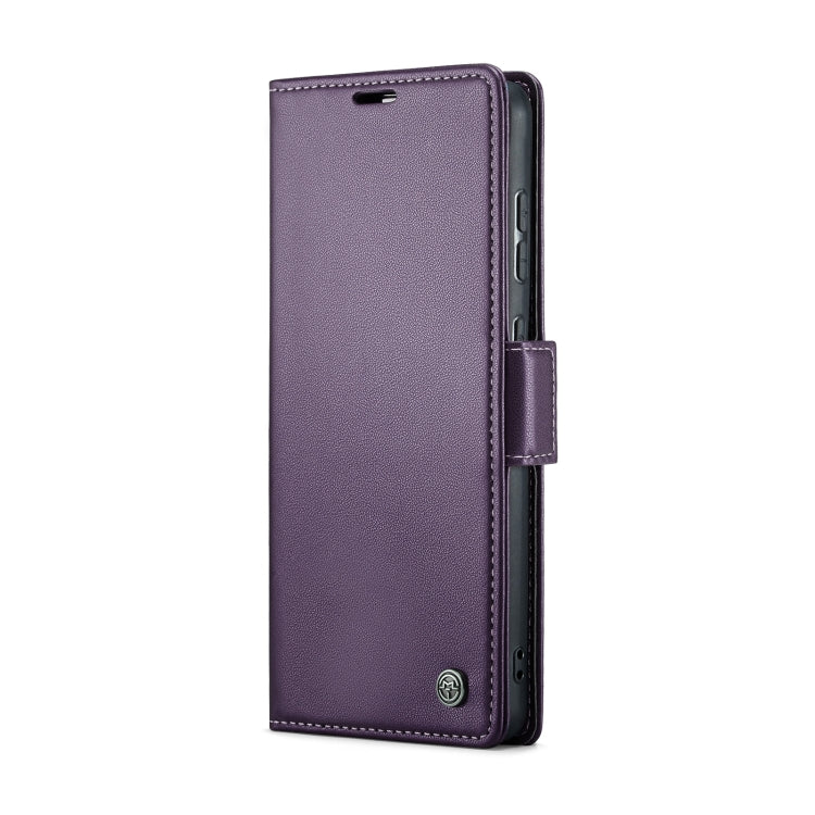 For Samsung Galaxy A55 CaseMe 023 Butterfly Buckle Litchi Texture RFID Anti-theft Leather Phone Case(Pearly Purple)