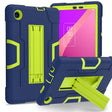 For TCL Tab 8 LE / WiFi Contrast Color Silicone Hybrid PC Tablet Case with Holder(Navy Blue Olivine) - Others by PMC TechLife | Online Shopping South Africa | PMC TechLife | Buy Now Pay Later Mobicred