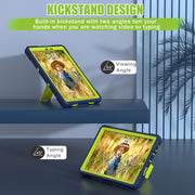 For TCL Tab 8 LE / WiFi Contrast Color Silicone Hybrid PC Tablet Case with Holder(Navy Blue Olivine)