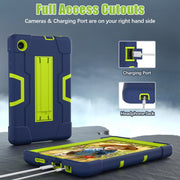 For TCL Tab 8 LE / WiFi Contrast Color Silicone Hybrid PC Tablet Case with Holder(Navy Blue Olivine)