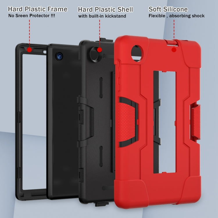 For TCL Tab 8 LE / WiFi Contrast Color Silicone Hybrid PC Tablet Case with Holder(Red Black) - Others by PMC TechLife | Online Shopping South Africa | PMC TechLife | Buy Now Pay Later Mobicred