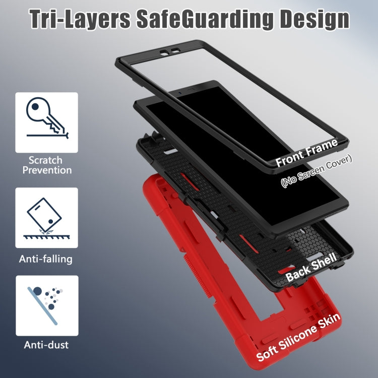 For TCL Tab 8 LE / WiFi Contrast Color Silicone Hybrid PC Tablet Case with Holder(Red Black) - Others by PMC TechLife | Online Shopping South Africa | PMC TechLife | Buy Now Pay Later Mobicred