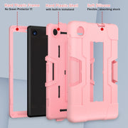 For TCL Tab 8 LE / WiFi Contrast Color Silicone Hybrid PC Tablet Case with Holder(Rose Gold)