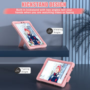 For TCL Tab 8 LE / WiFi Contrast Color Silicone Hybrid PC Tablet Case with Holder(Rose Gold)