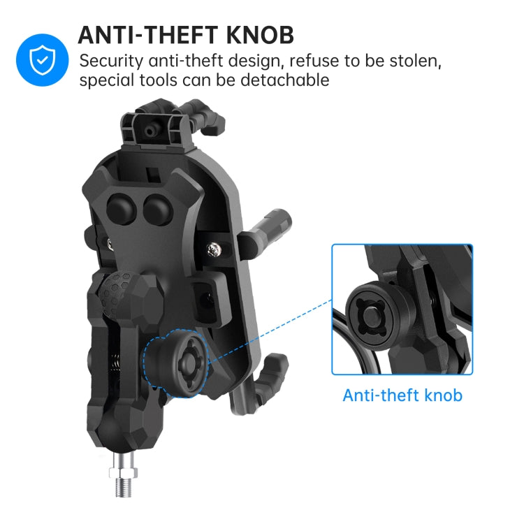 WUPP ZH-1848A2 Motorcycle Shock Absorption Riding Phone Navigation Holder, Style:M10 Ball Joint - Holder by WUPP | Online Shopping South Africa | PMC TechLife | Buy Now Pay Later Mobicred