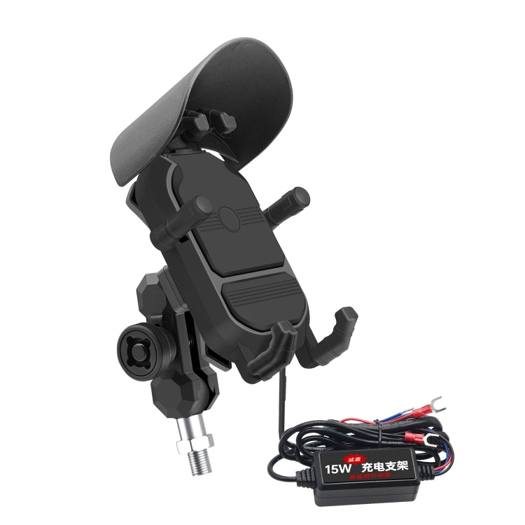 WUPP ZH-1848B1 15W Motorcycle Wireless Fast Charging Phone Navigation Holder, Style:M8 Ball Joint - free shipping - PMC TechLife - Order now!