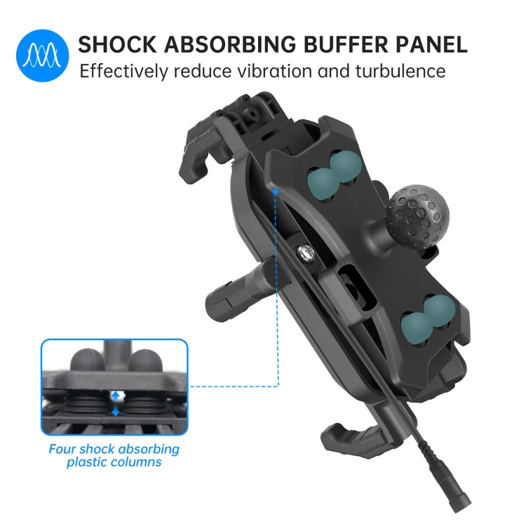 WUPP ZH-1848B2 15W Motorcycle Wireless Fast Charging Phone Navigation Holder, Style:M10 Ball Joint
