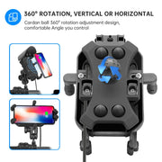 WUPP ZH-1848B2 15W Motorcycle Wireless Fast Charging Phone Navigation Holder, Style:M10 Ball Joint