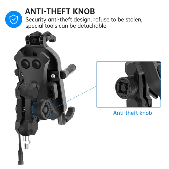 WUPP ZH-1848B2 15W Motorcycle Wireless Fast Charging Phone Navigation Holder, Style:M10 Ball Joint