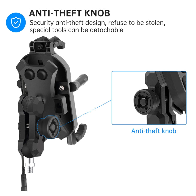 WUPP ZH-1848B2 15W Motorcycle Wireless Fast Charging Phone Navigation Holder, Style:M10 Ball Joint