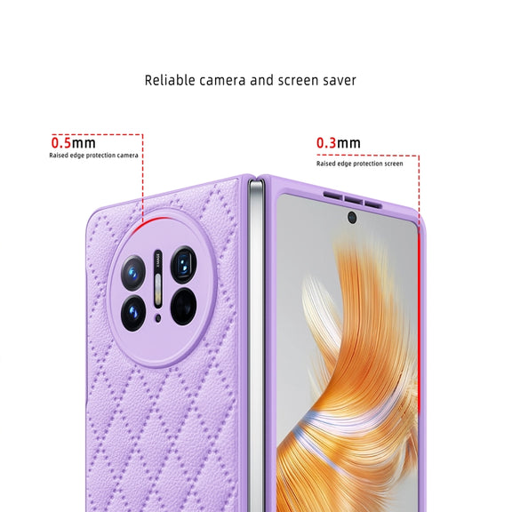 For Huawei Mate X3 Diamond Lattice Integrated Leather Phone Case(Pink)