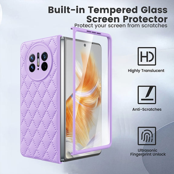 For Huawei Mate X3 Diamond Lattice Integrated Leather Phone Case(Pink)