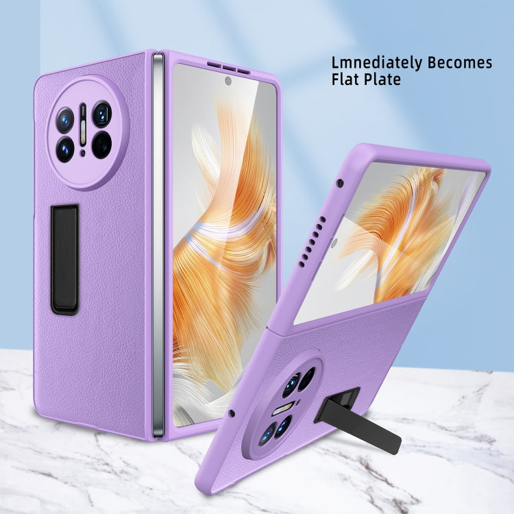 For Huawei Mate X3 Litchi Texture Integrated Shockproof Phone Case with Holder(Gold) - Huawei Cases by PMC TechLife | Online Shopping South Africa | PMC TechLife | Buy Now Pay Later Mobicred