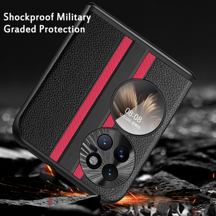 For Huawei P50 Pocket  Litchi Texture PU Shockproof Phone Case(Red)