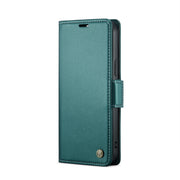 For iPhone 12 / 12 Pro CaseMe 023 Butterfly Buckle Litchi Texture RFID Anti-theft Leather Phone Case(Pearly Blue)