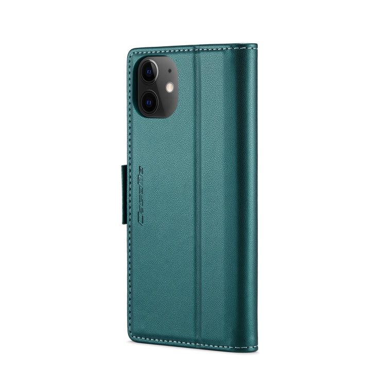For iPhone 12 / 12 Pro CaseMe 023 Butterfly Buckle Litchi Texture RFID Anti-theft Leather Phone Case(Pearly Blue)