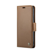 For iPhone 11 CaseMe 023 Butterfly Buckle Litchi Texture RFID Anti-theft Leather Phone Case(Brown)