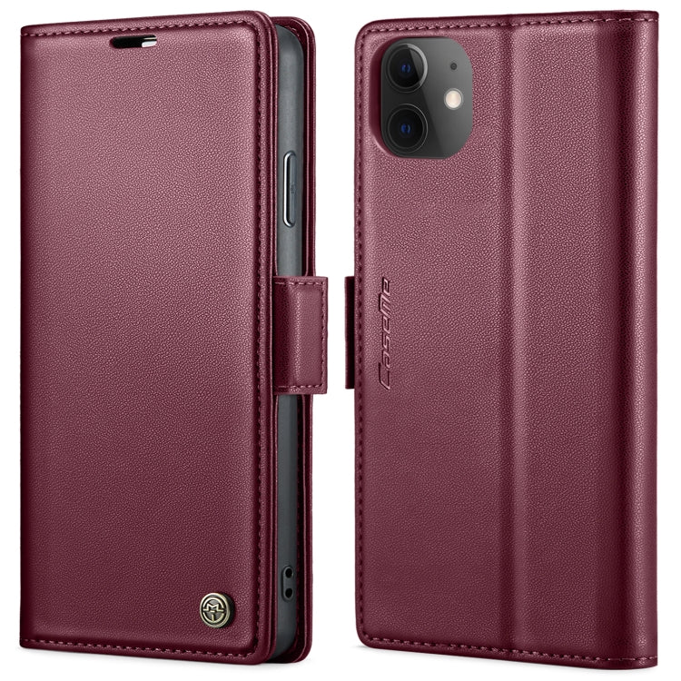 For iPhone 11 CaseMe 023 Butterfly Buckle Litchi Texture RFID Anti-theft Leather Phone Case(Wine Red) - iPhone 11 Cases by CaseMe | Online Shopping South Africa | PMC TechLife | Buy Now Pay Later Mobicred