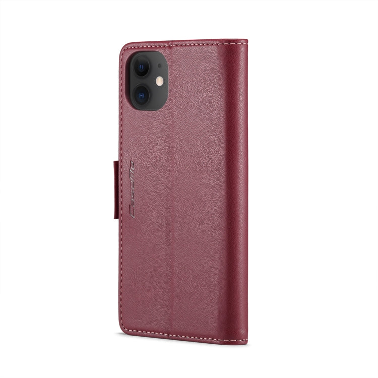 For iPhone 11 CaseMe 023 Butterfly Buckle Litchi Texture RFID Anti-theft Leather Phone Case(Wine Red) - iPhone 11 Cases by CaseMe | Online Shopping South Africa | PMC TechLife | Buy Now Pay Later Mobicred