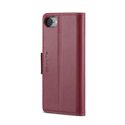 For iPhone SE 2022/SE 2020/6/7/8 CaseMe 023 Butterfly Buckle Litchi Texture RFID Anti-theft Leather Phone Case(Wine Red)