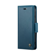 For iPhone SE 2022/SE 2020/6/7/8 CaseMe 023 Butterfly Buckle Litchi Texture RFID Anti-theft Leather Phone Case(Blue)
