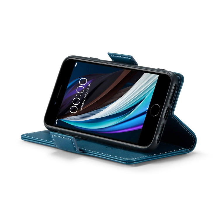 For iPhone SE 2022/SE 2020/6/7/8 CaseMe 023 Butterfly Buckle Litchi Texture RFID Anti-theft Leather Phone Case(Blue) - More iPhone Cases by CaseMe | Online Shopping South Africa | PMC TechLife | Buy Now Pay Later Mobicred