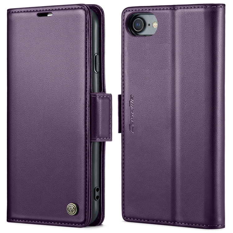 For iPhone SE 2022/SE 2020/6/7/8 CaseMe 023 Butterfly Buckle Litchi Texture RFID Anti-theft Leather Phone Case(Pearly Purple) - More iPhone Cases by CaseMe | Online Shopping South Africa | PMC TechLife | Buy Now Pay Later Mobicred