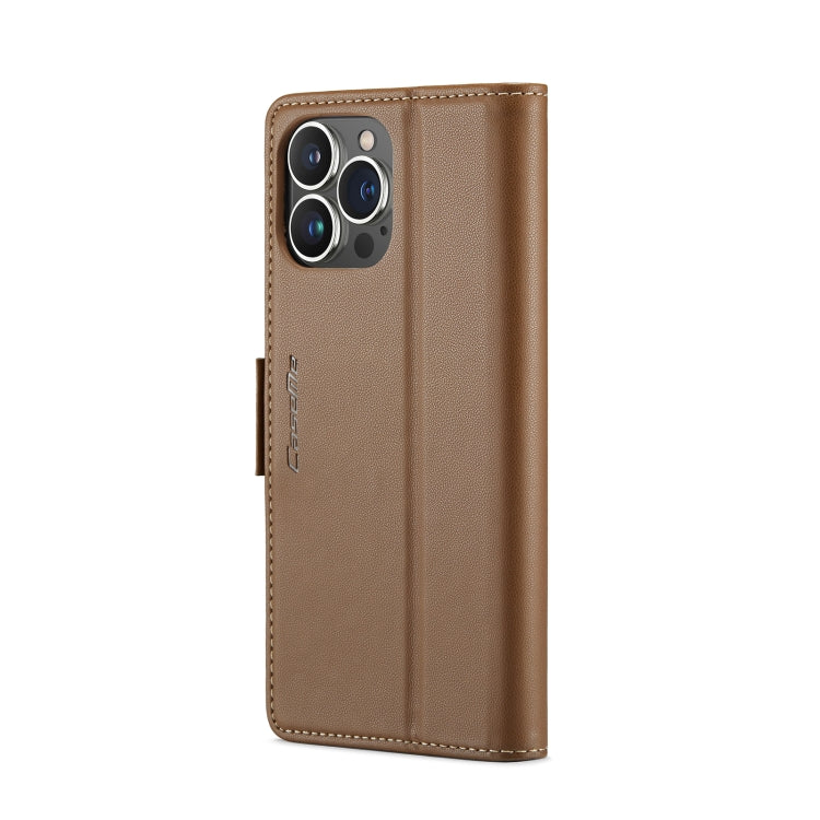 For iPhone 15 Pro CaseMe 023 Butterfly Buckle Litchi Texture RFID Anti-theft Leather Phone Case(Brown) - iPhone 15 Pro Cases by CaseMe | Online Shopping South Africa | PMC Jewellery | Buy Now Pay Later Mobicred