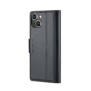 For iPhone 15 CaseMe 023 Butterfly Buckle Litchi Texture RFID Anti-theft Leather Phone Case(Black)