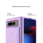 For Google Pixel Fold Litchi Texture Integrated Phone Case with Card Bag(Red)
