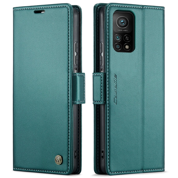 For Xiaomi Mi 10T 5G／10T Pro 5G CaseMe 023 Butterfly Buckle Litchi Texture RFID Anti-theft Leather Phone Case(Pearly Blue)