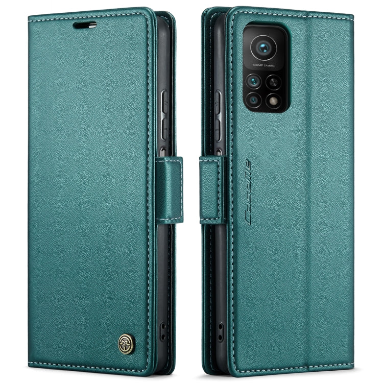For Xiaomi Mi 10T 5G／10T Pro 5G CaseMe 023 Butterfly Buckle Litchi Texture RFID Anti-theft Leather Phone Case(Pearly Blue)