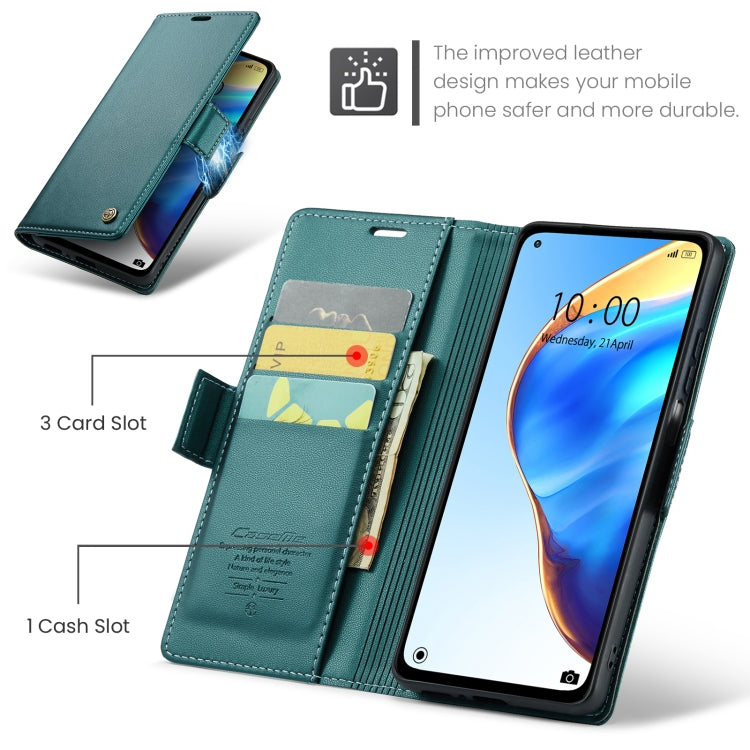 For Xiaomi Mi 10T 5G／10T Pro 5G CaseMe 023 Butterfly Buckle Litchi Texture RFID Anti-theft Leather Phone Case(Pearly Blue)
