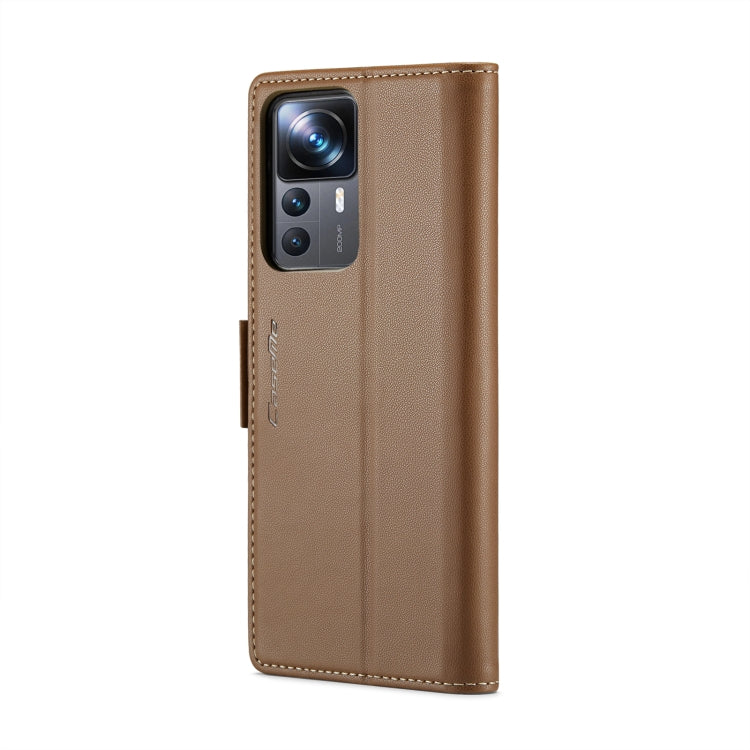 For Xiaomi 12T /12T Pro/Redmi K50 Ultra CaseMe 023 Butterfly Buckle Litchi Texture RFID Anti-theft Leather Phone Case(Brown) - Xiaomi Cases by CaseMe | Online Shopping South Africa | PMC Jewellery | Buy Now Pay Later Mobicred