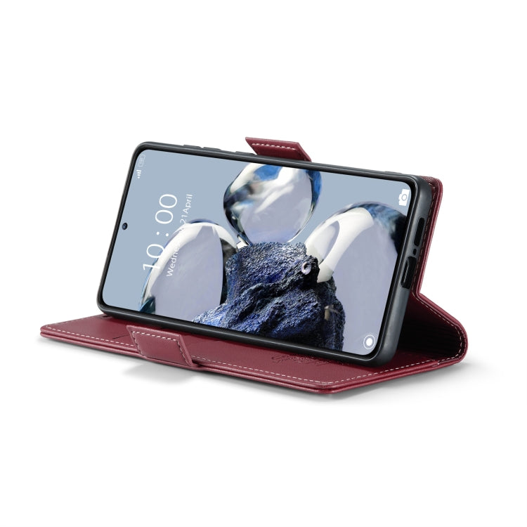 For Xiaomi 12T /12T Pro/Redmi K50 Ultra CaseMe 023 Butterfly Buckle Litchi Texture RFID Anti-theft Leather Phone Case(Wine Red) - Xiaomi Cases by CaseMe | Online Shopping South Africa | PMC Jewellery | Buy Now Pay Later Mobicred