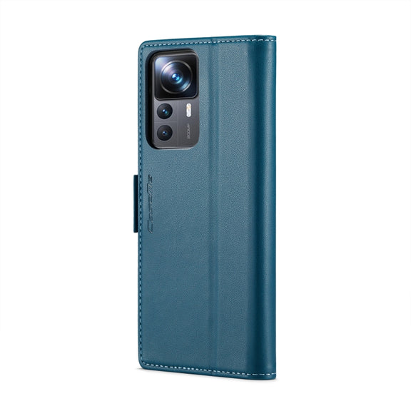 For Xiaomi 12T /12T Pro/Redmi K50 Ultra CaseMe 023 Butterfly Buckle Litchi Texture RFID Anti-theft Leather Phone Case(Blue)