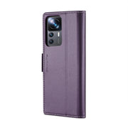 For Xiaomi 12T /12T Pro/Redmi K50 Ultra CaseMe 023 Butterfly Buckle Litchi Texture RFID Anti-theft Leather Phone Case(Pearly Purple)