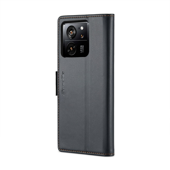 For Xiaomi 13T/13T Pro CaseMe 023 Butterfly Buckle Litchi Texture RFID Anti-theft Leather Phone Case(Black)