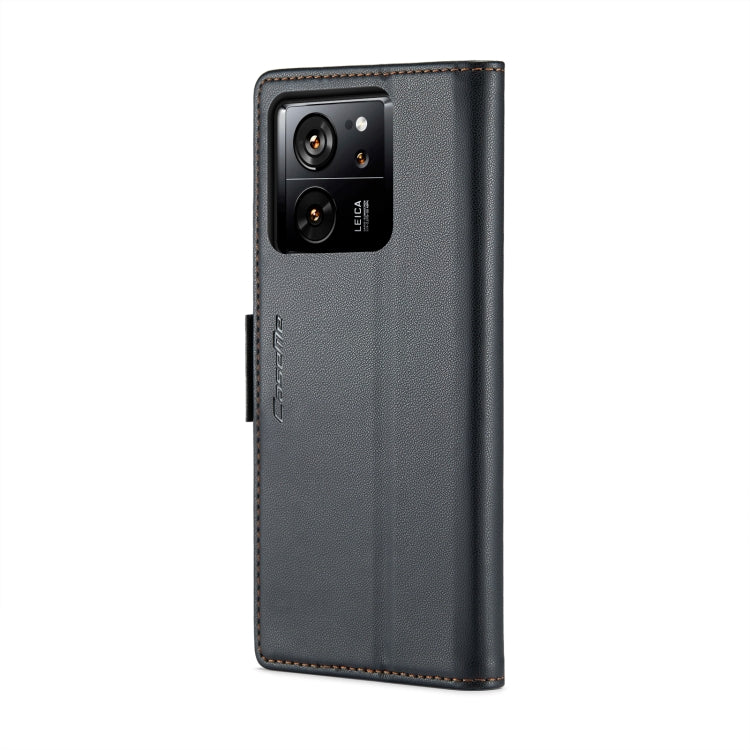 For Xiaomi 13T/13T Pro CaseMe 023 Butterfly Buckle Litchi Texture RFID Anti-theft Leather Phone Case(Black)