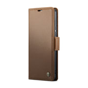 For Xiaomi 13T/13T Pro CaseMe 023 Butterfly Buckle Litchi Texture RFID Anti-theft Leather Phone Case(Brown)