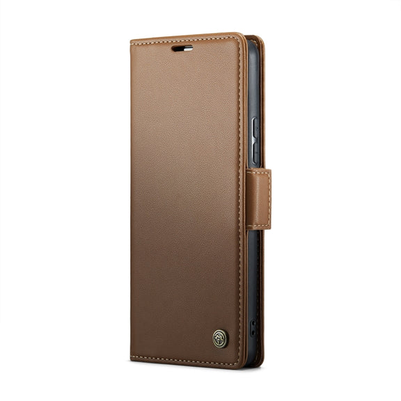 For Xiaomi 13T/13T Pro CaseMe 023 Butterfly Buckle Litchi Texture RFID Anti-theft Leather Phone Case(Brown)