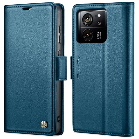 For Xiaomi 13T/13T Pro CaseMe 023 Butterfly Buckle Litchi Texture RFID Anti-theft Leather Phone Case(Blue)