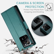 For Xiaomi 13T/13T Pro CaseMe 023 Butterfly Buckle Litchi Texture RFID Anti-theft Leather Phone Case(Pearly Blue)
