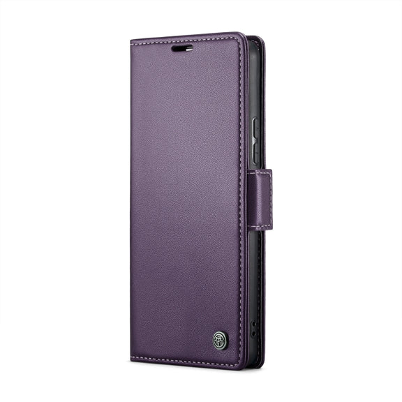 For Xiaomi 13T/13T Pro CaseMe 023 Butterfly Buckle Litchi Texture RFID Anti-theft Leather Phone Case(Pearly Purple)